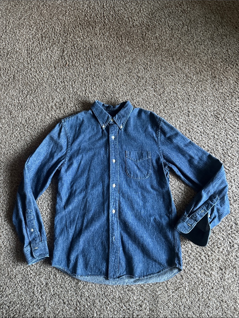 Buck Mason Indigo Denim Button-Down Shirt